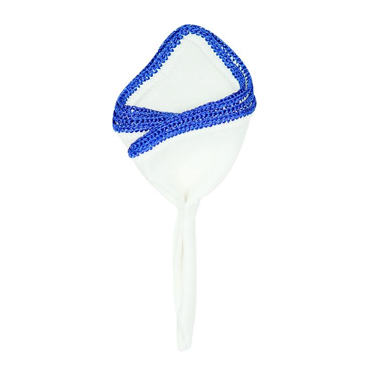 White Nieve With Royal Blue Flake Signature Border