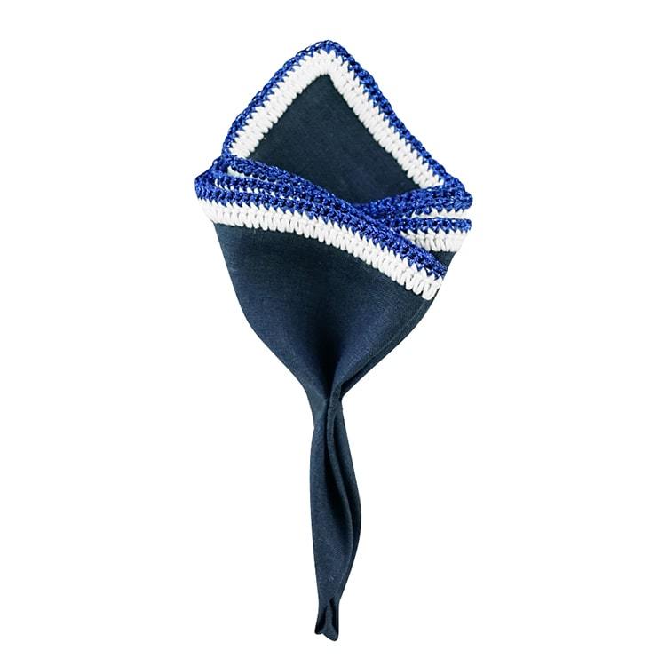 Navy Scuro with White and Blue Flake Signature Border