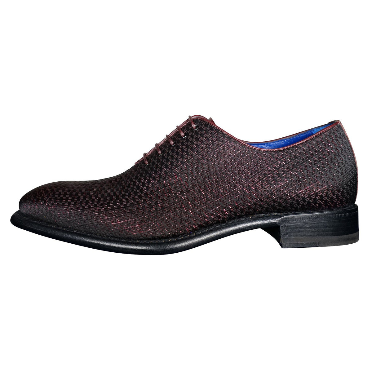 Burgundy Diamante Lace Ups-5