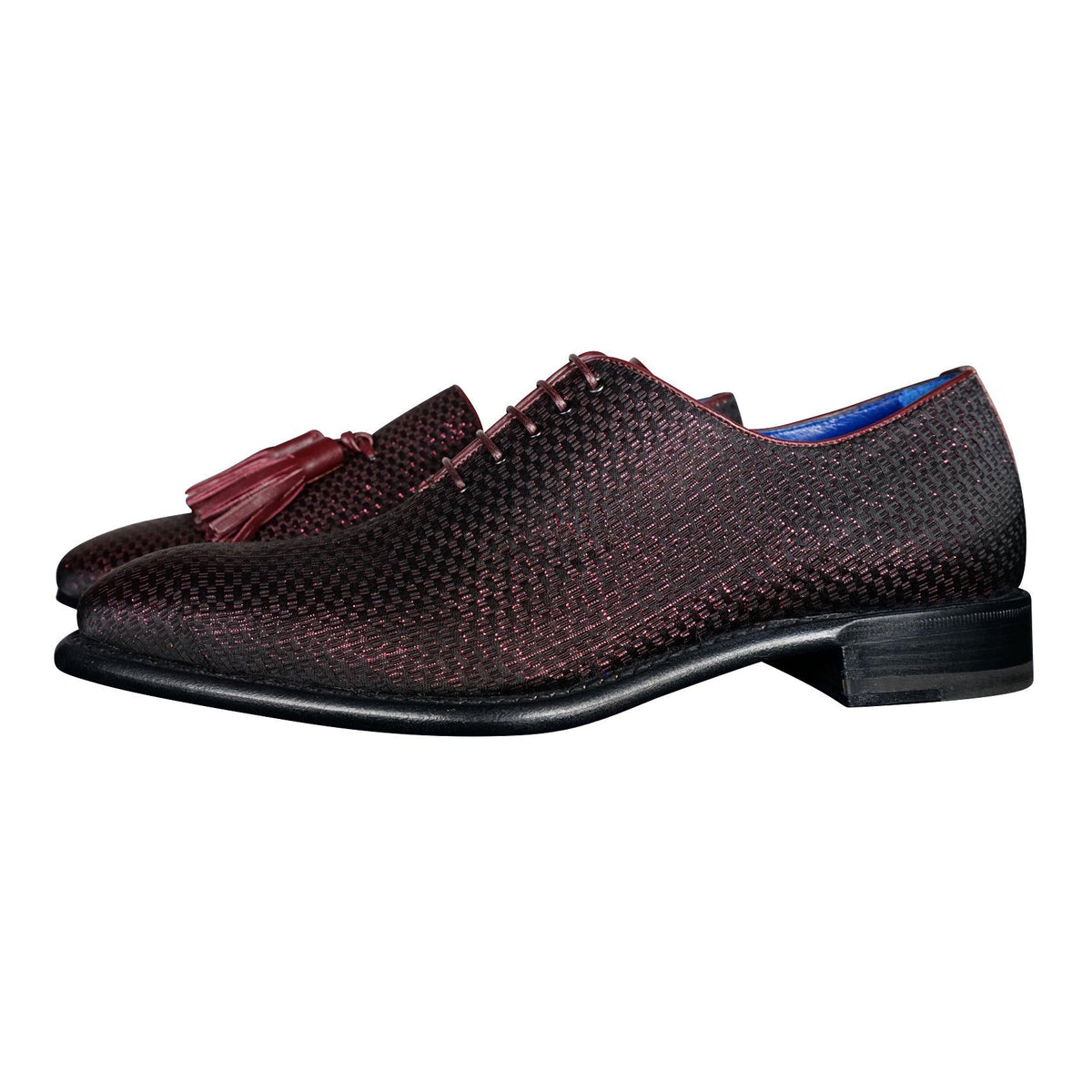 Burgundy Diamante Lace Ups-10