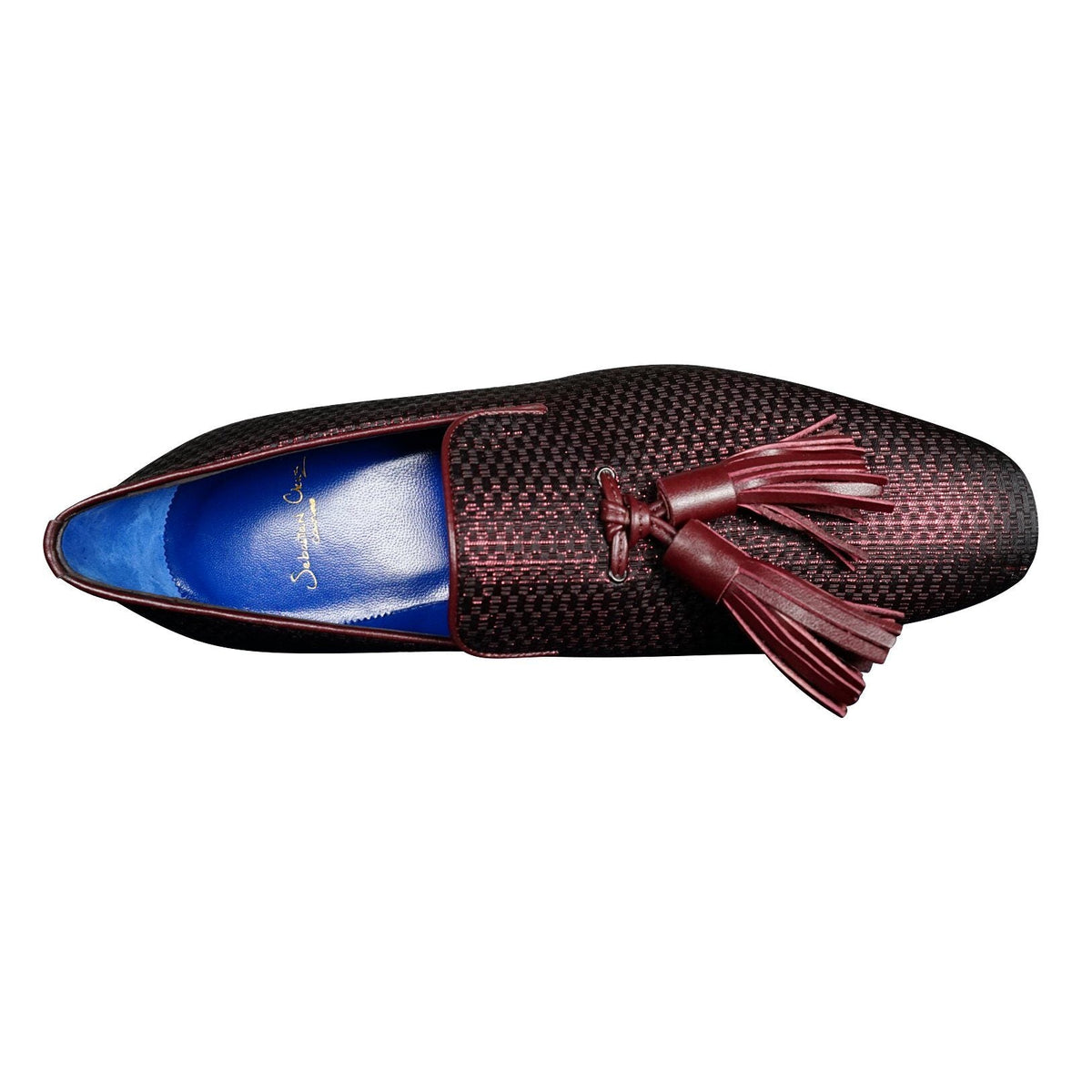 Burgundy Diamante Tassel Loafer-7