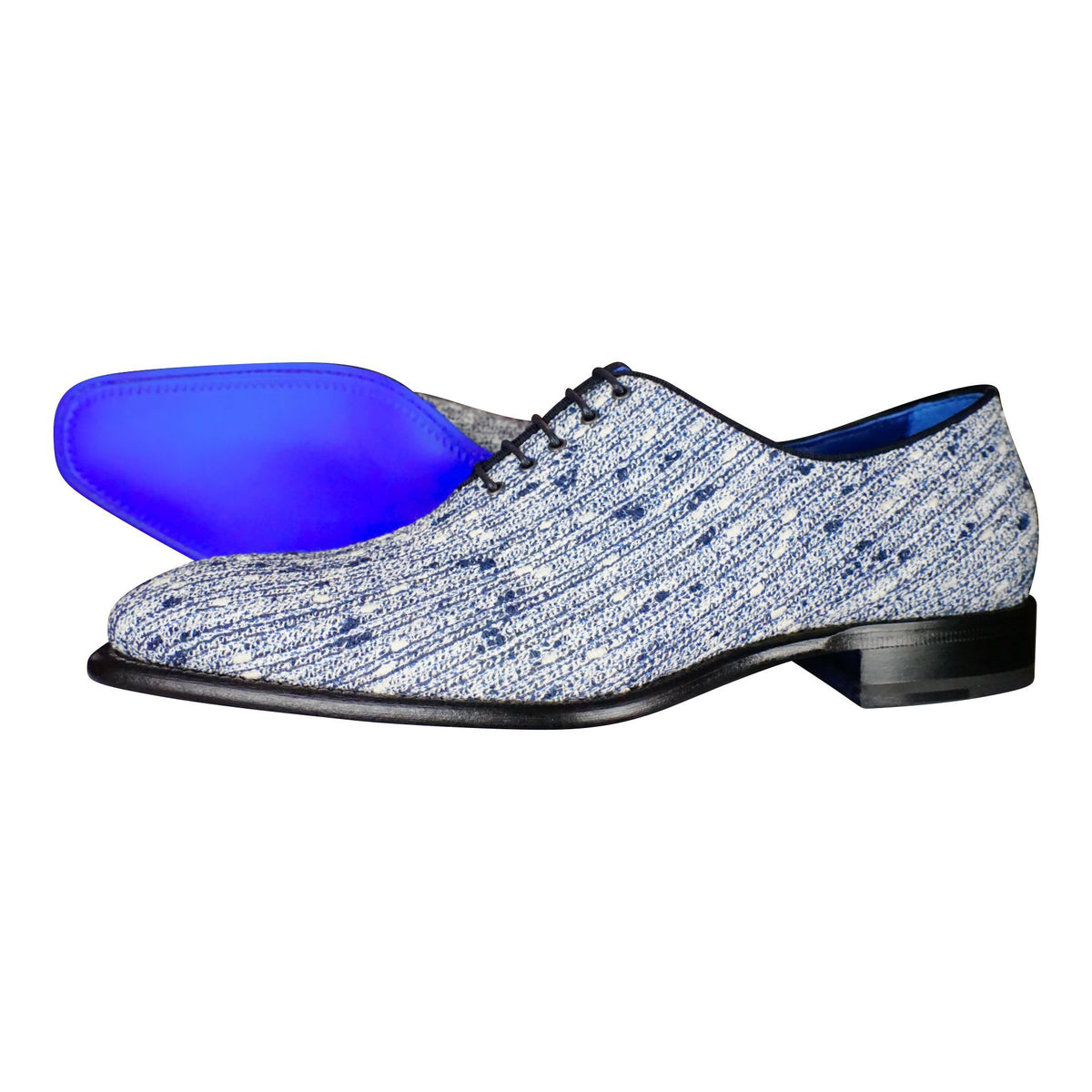 Cobalt Tweed Legare Lace Ups-1