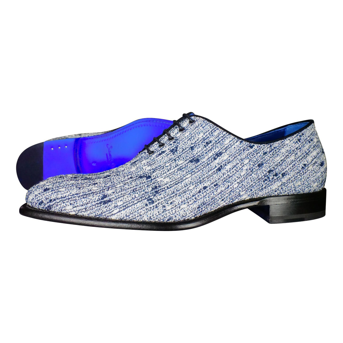 Cobalt Tweed Legare Lace Ups-2