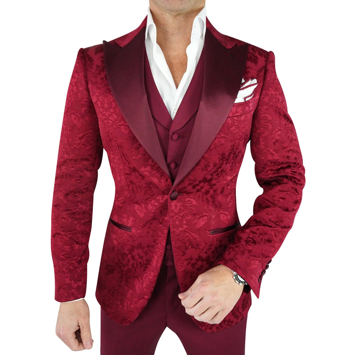 Burgundy Fiore Jacket-1
