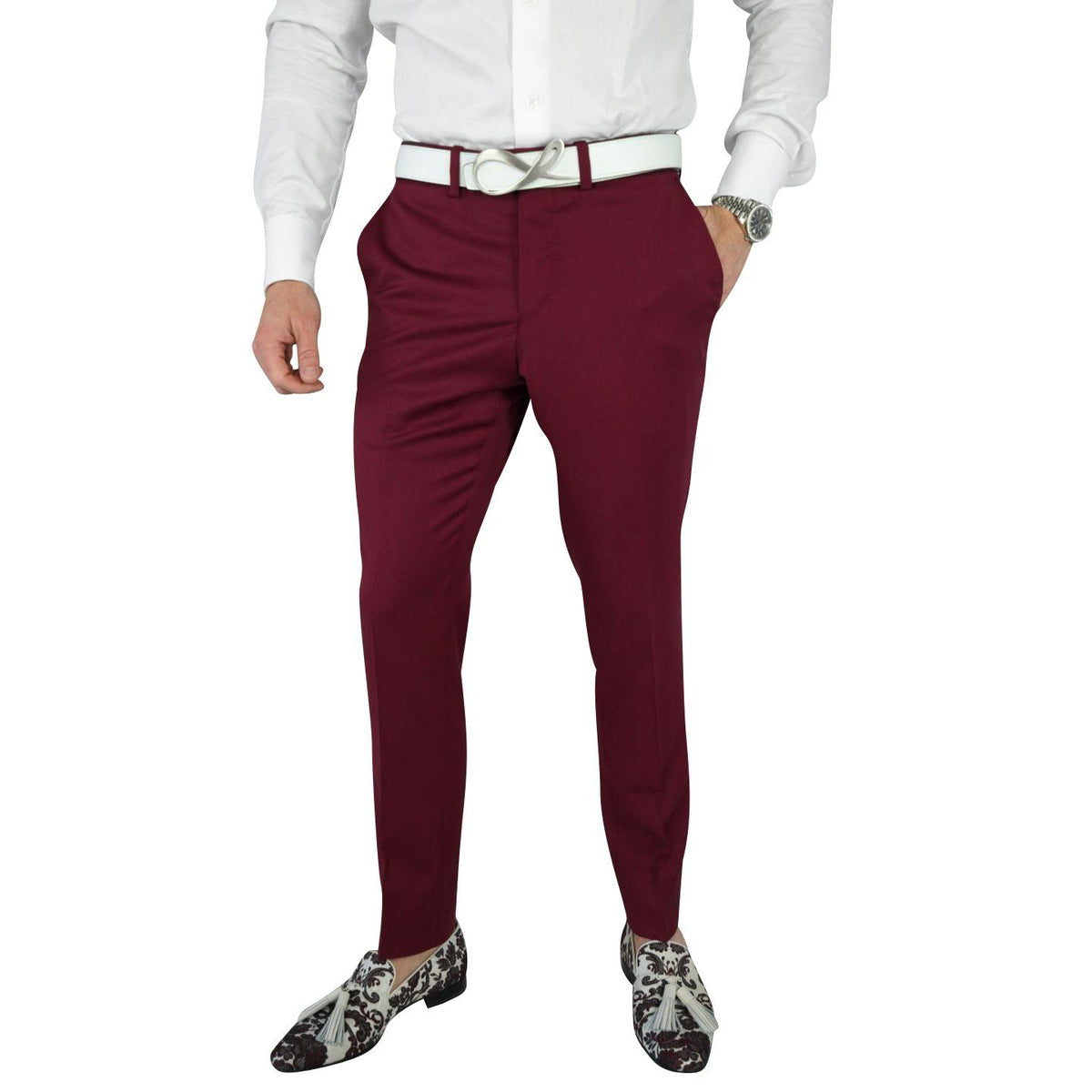 Burgundy Trousers-3