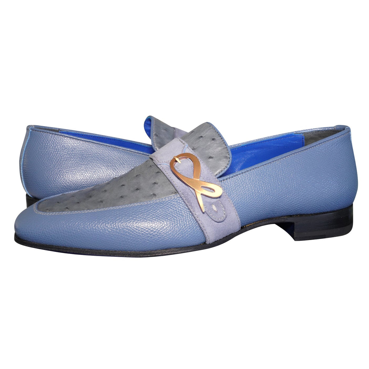 Aegean Ostrich Monk Rose Gold Loafer-4