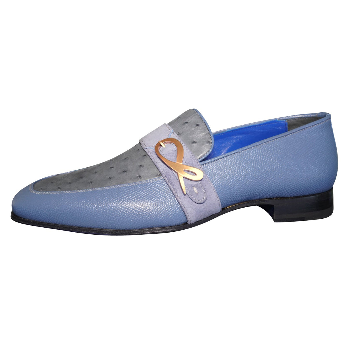Aegean Ostrich Monk Rose Gold Loafer-7