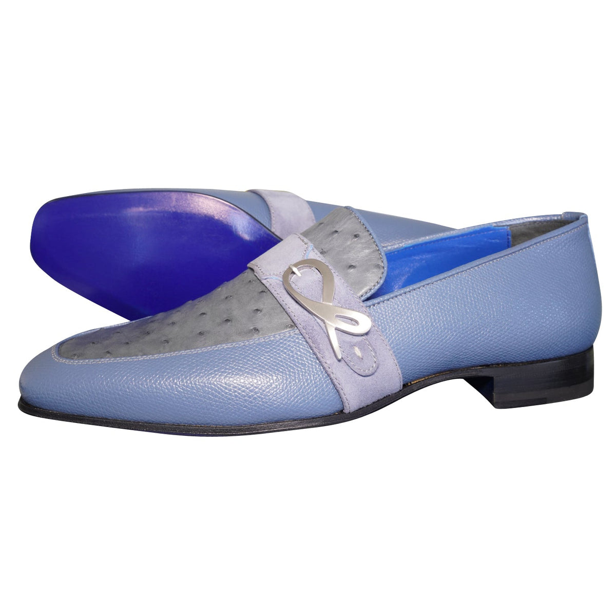 Aegean Ostrich Monk Silver Loafer @ The Vault-1