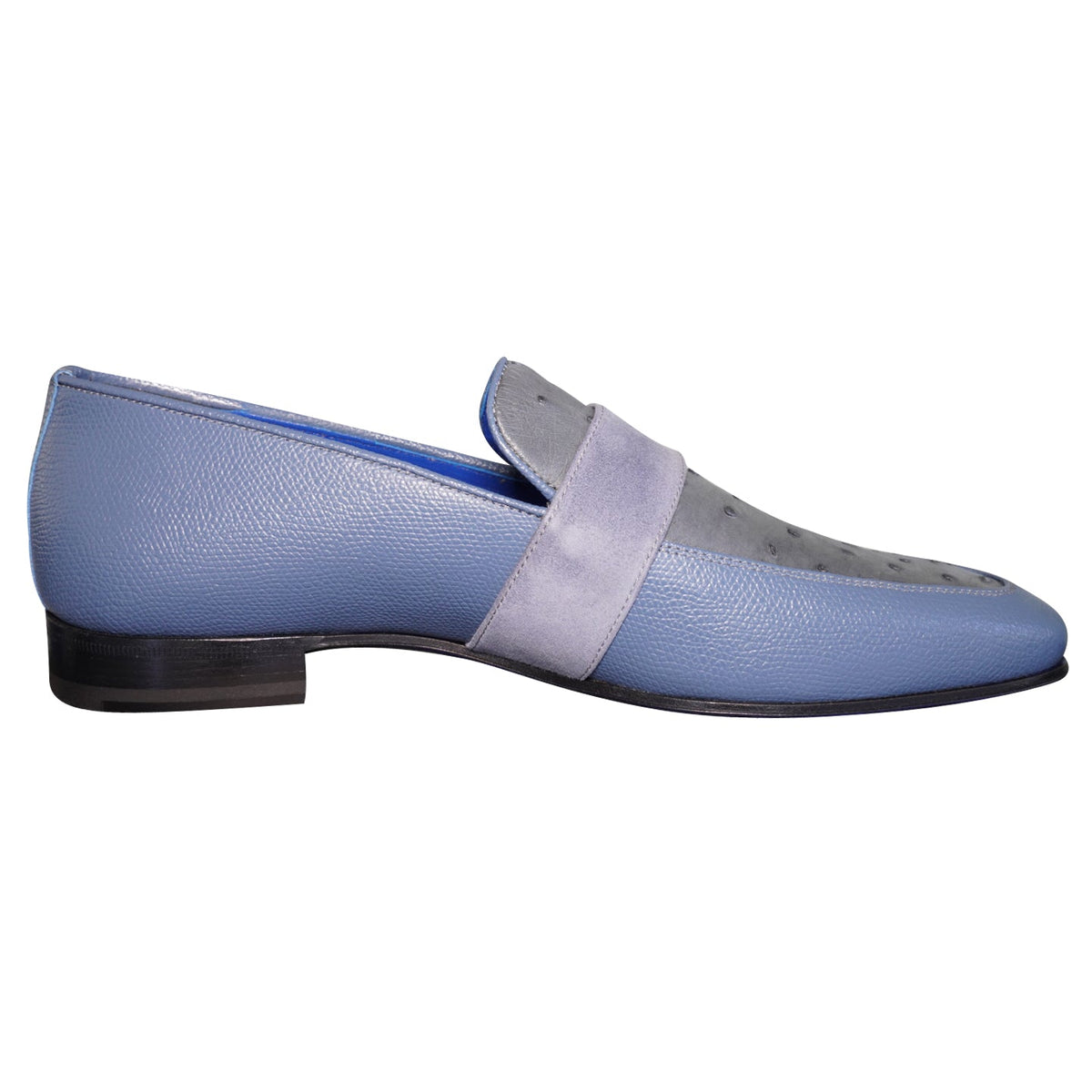 Aegean Ostrich Monk Silver Loafer-5