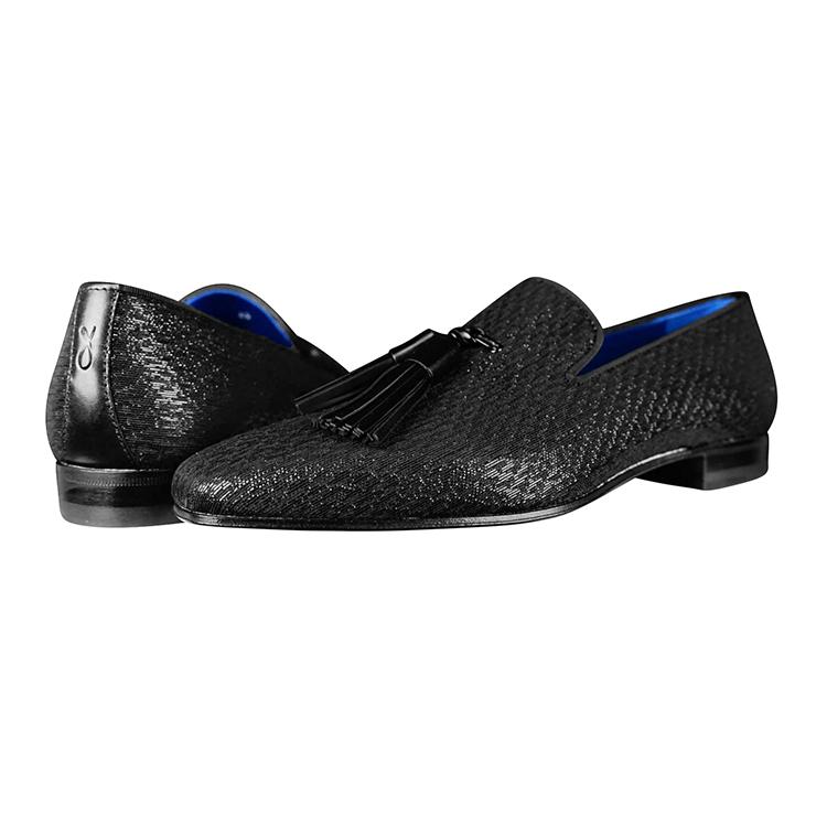 Black Diamante Tassel Loafer-4