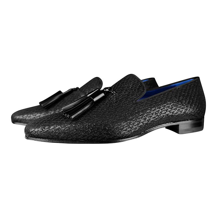 Black Diamante Tassel Loafer-3