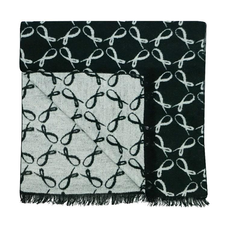 Signature Brushed Silk Scarf in Black