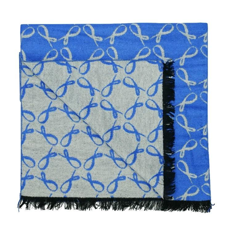Signature Brushed Silk Scarf In Sapphire-1