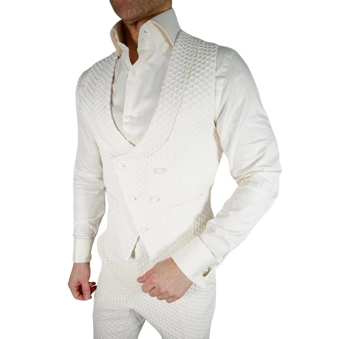 Vaniglia Honeycomb Double Breasted Waistcoat @ The Vault