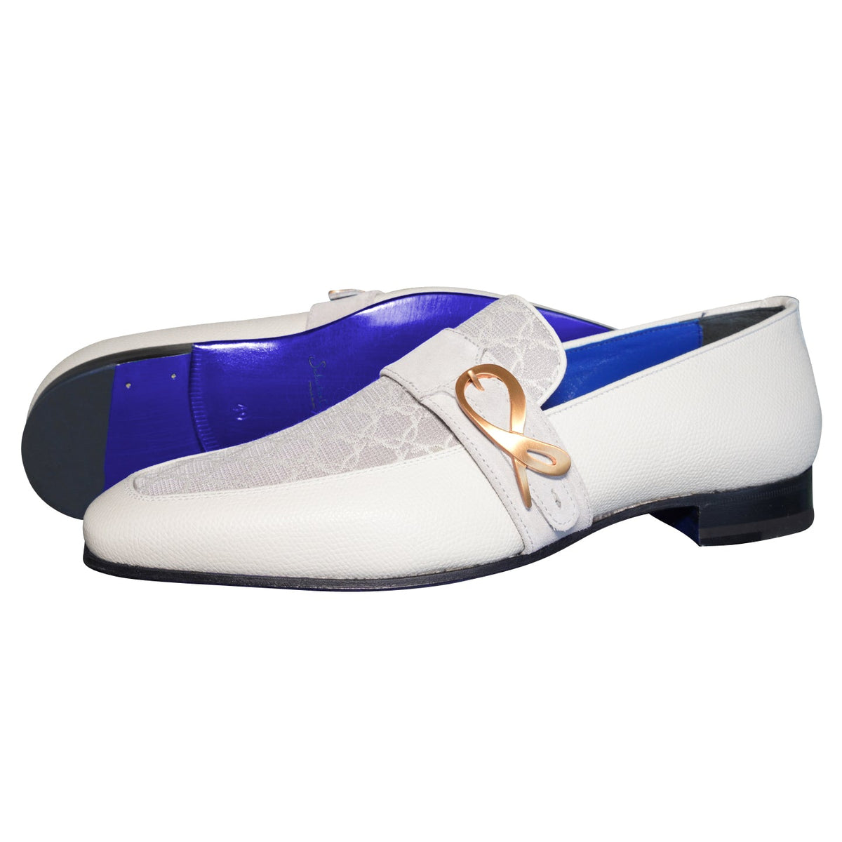 Tortora Logo Monk Strap Loafer With Rose Gold Buckle-2