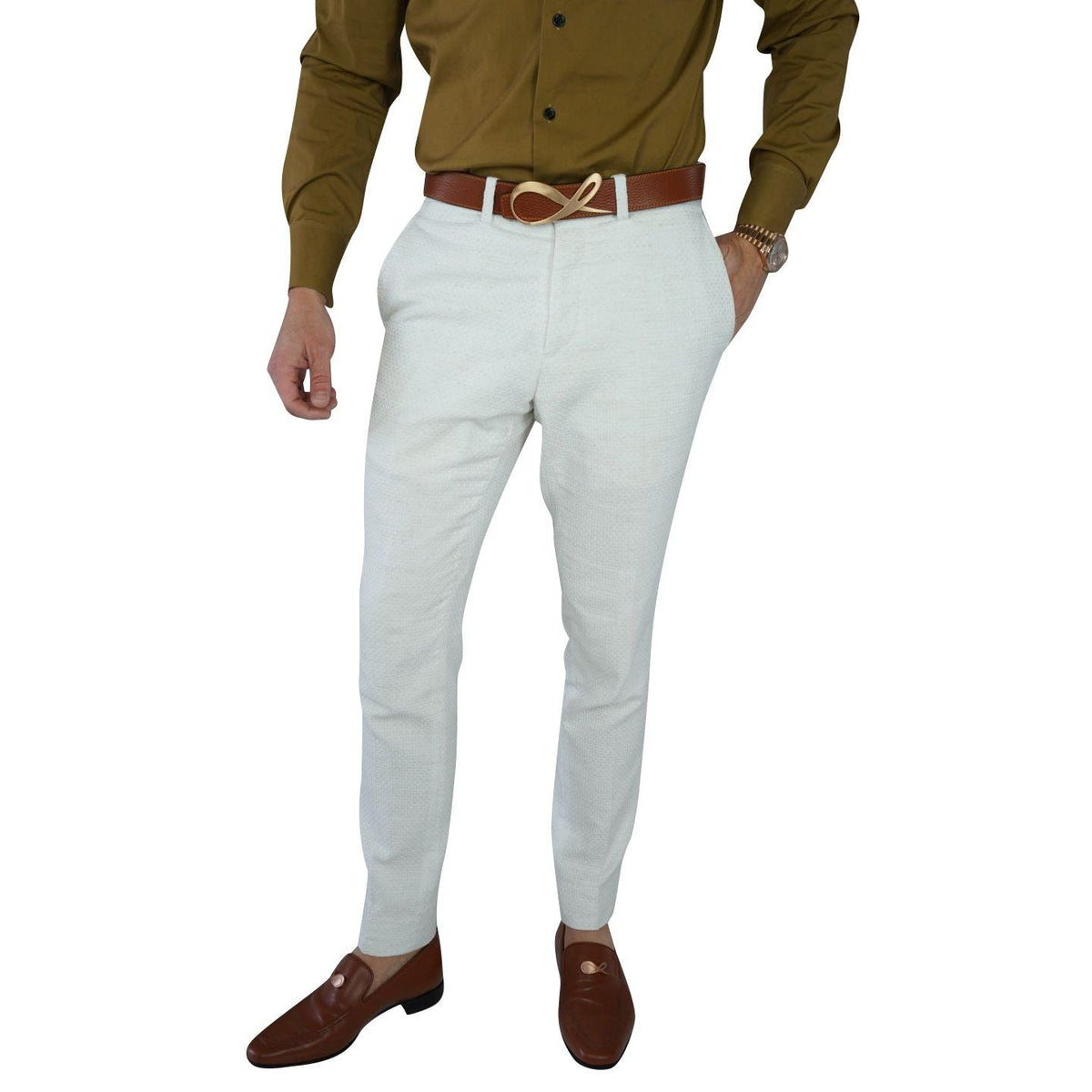 Coconut Intreccio Trousers-3
