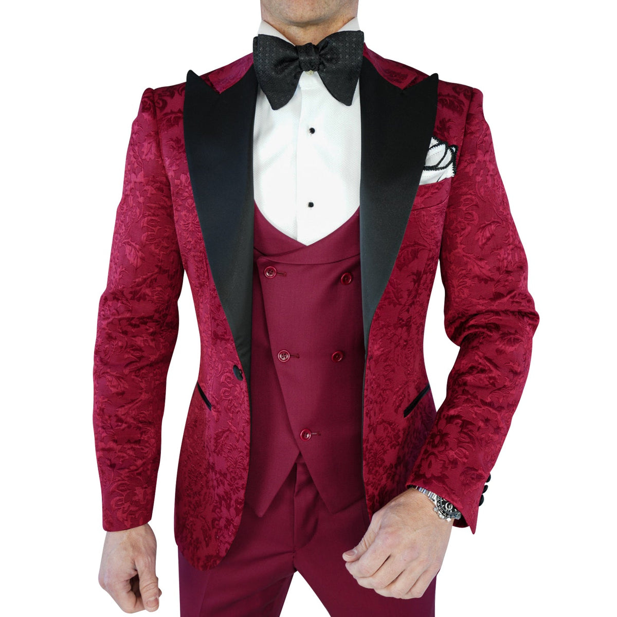 Burgundy & Black Fiore Jacket-4
