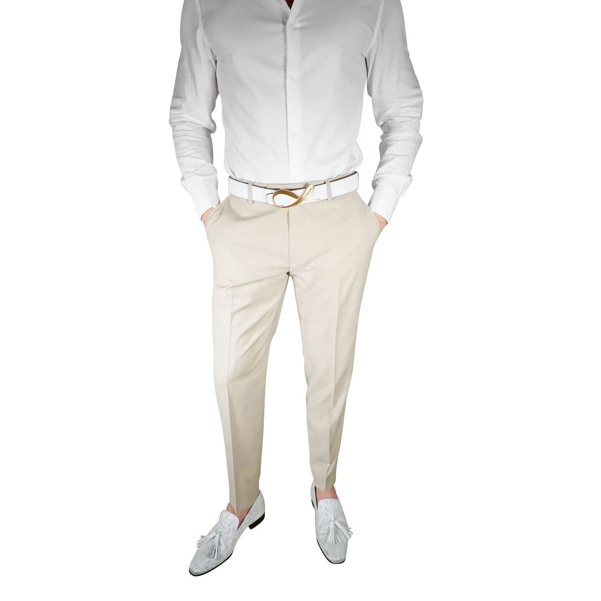 S by Sebastian Khaki Crema Trousers @ The Vault