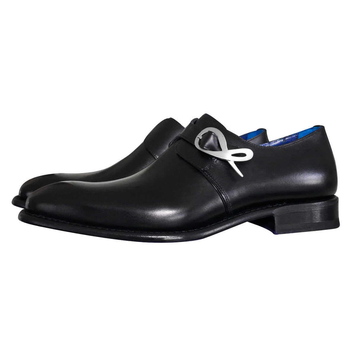 Nero Opal With Silver Hardware Monk Strap-3