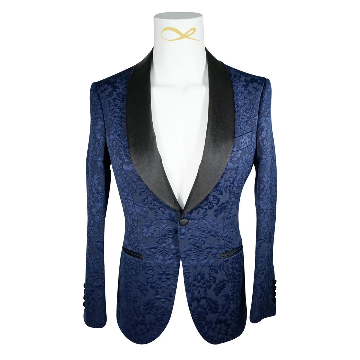Navy Blue & Black Fiore Dinner Jacket-4