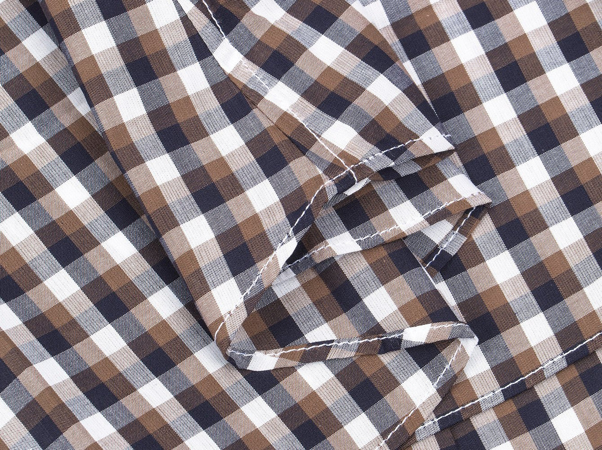 Navy Mocha Gingham Dress Shirt @ The Vault-4