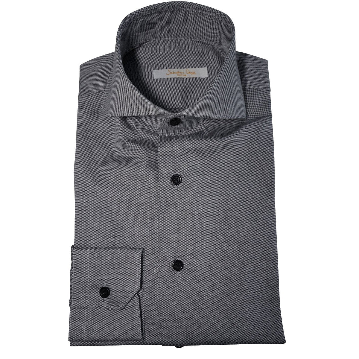 Grey Birdseye Dress Shirt-3