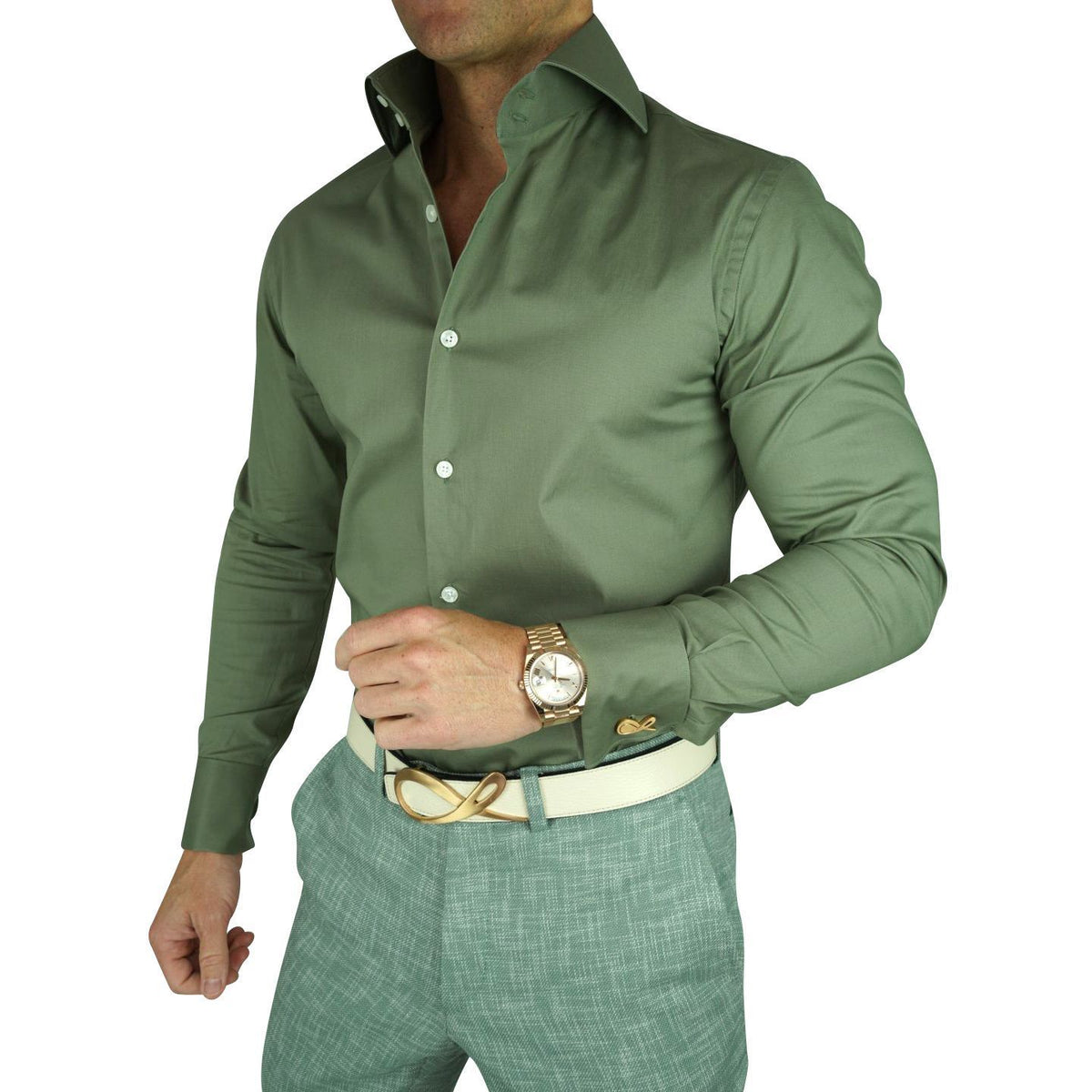 Olive Green Dress Shirt @ The Vault-1
