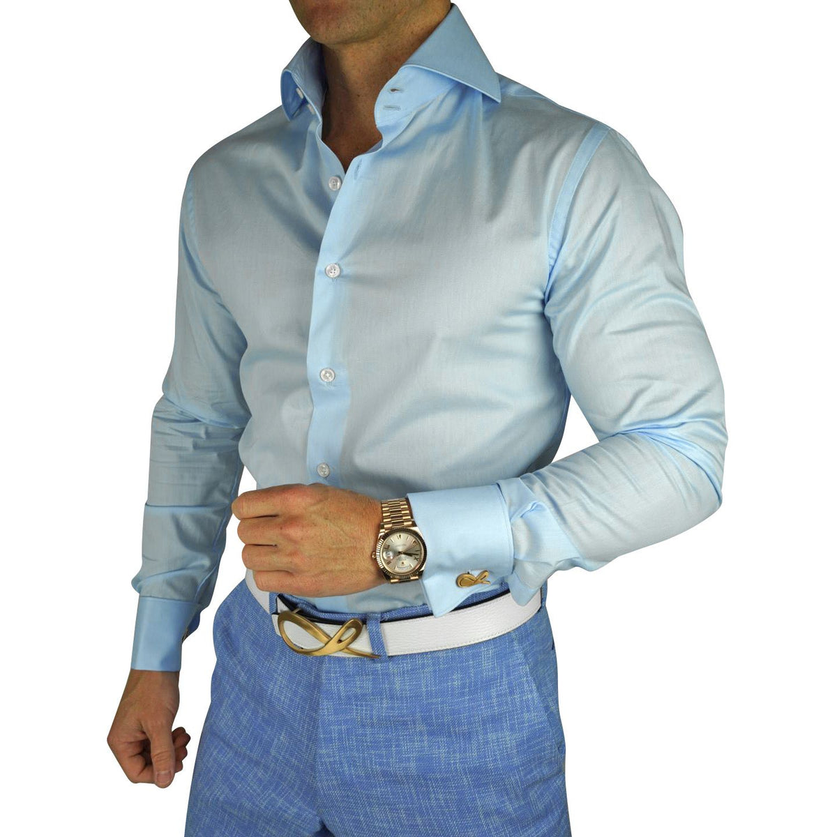 Light Blu Poplin Dress Shirt-1