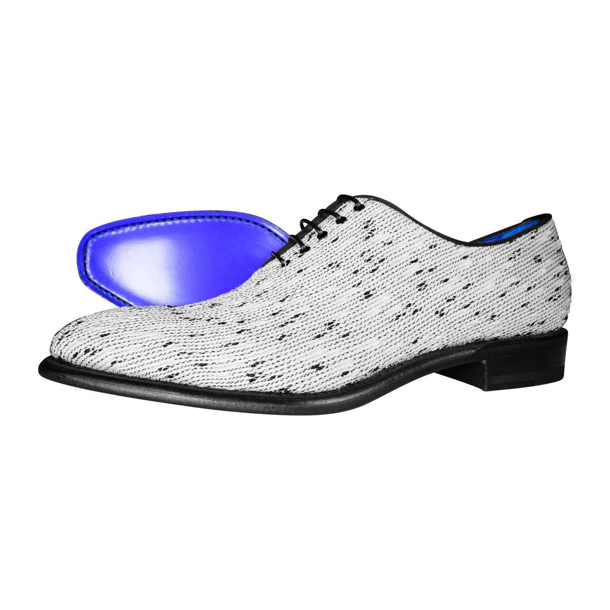 White Tweed Legare Lace Ups-1