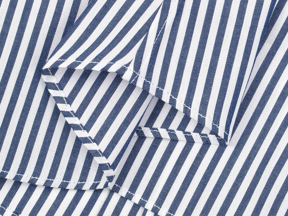 Navy Awning Poplin Dress Shirt-4