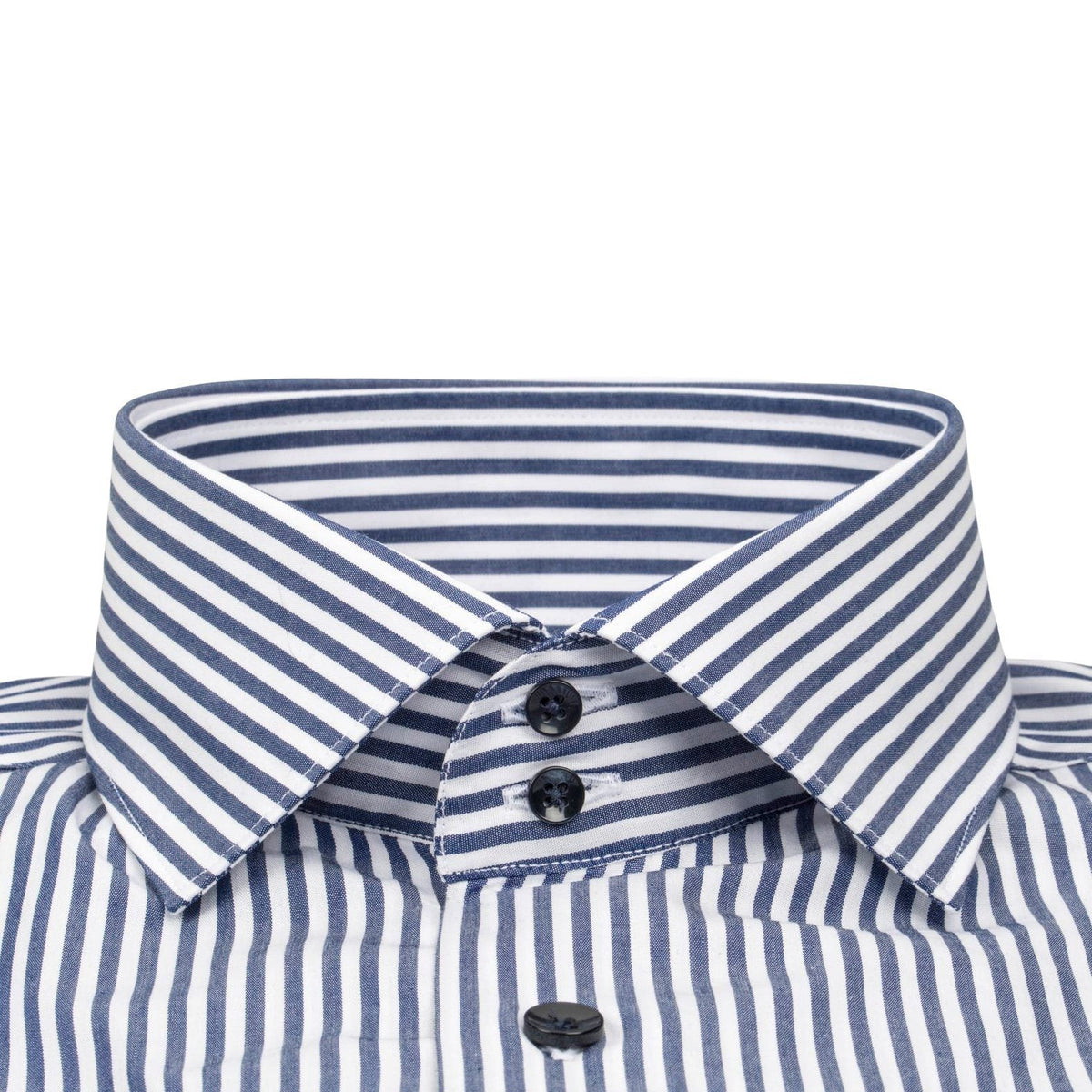 Navy Awning Poplin Dress Shirt-3