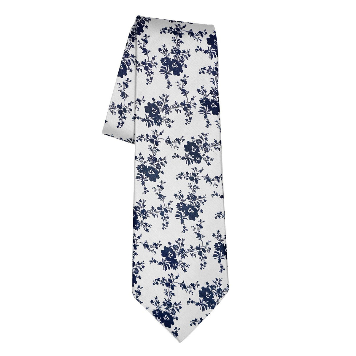 Navy Bianco Carnation Necktie-1