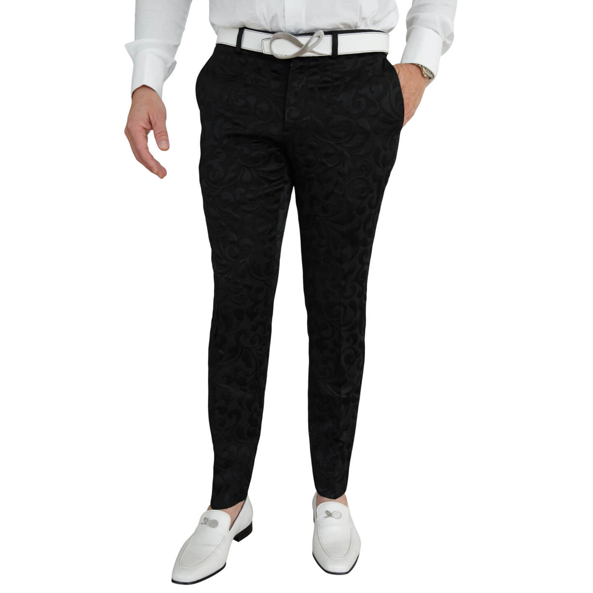 Black Paisley Trousers