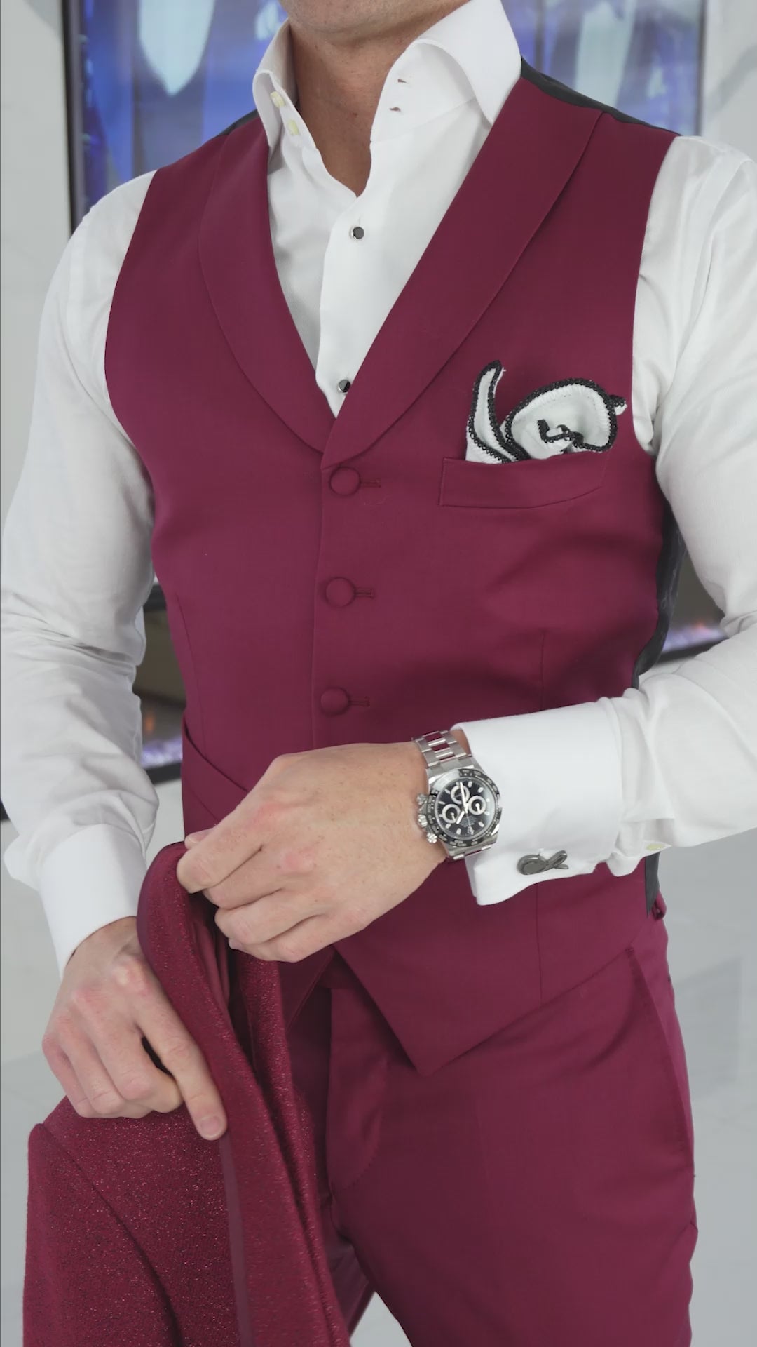 Burgundy Ciottoli Waistcoat @ The Vault
