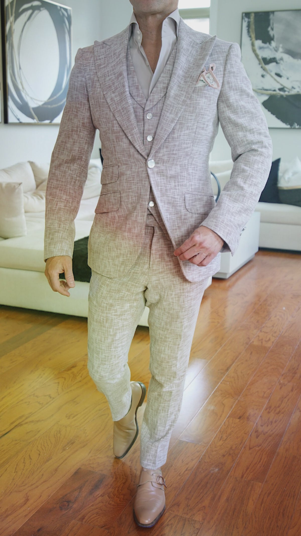 Nude Blush Lino Tweed Jacket-2