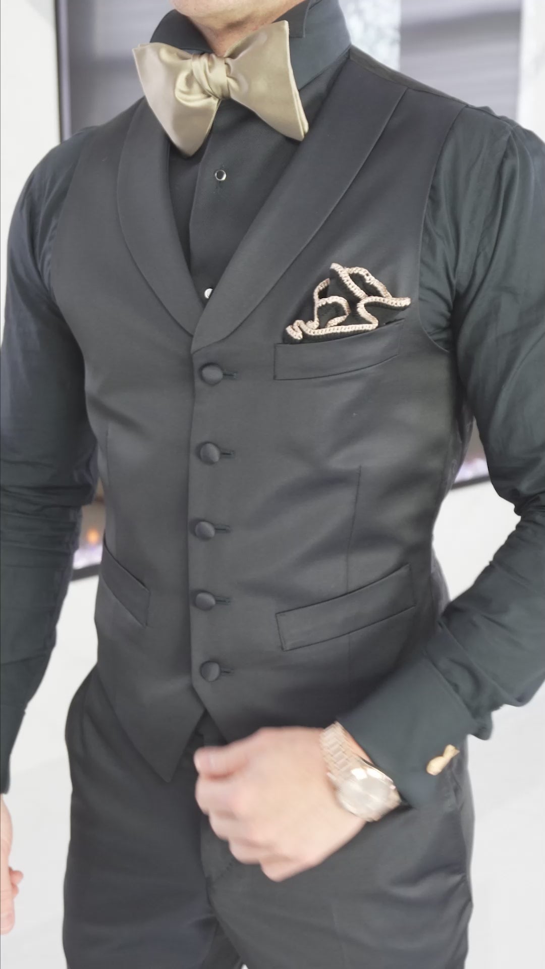 Black Evento Ciottoli Waistcoat