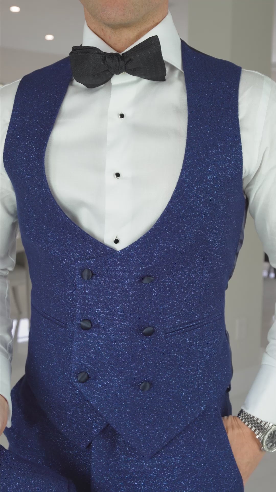 Sapphire Lustro Naked Double Breasted Waistcoat @ The Vault