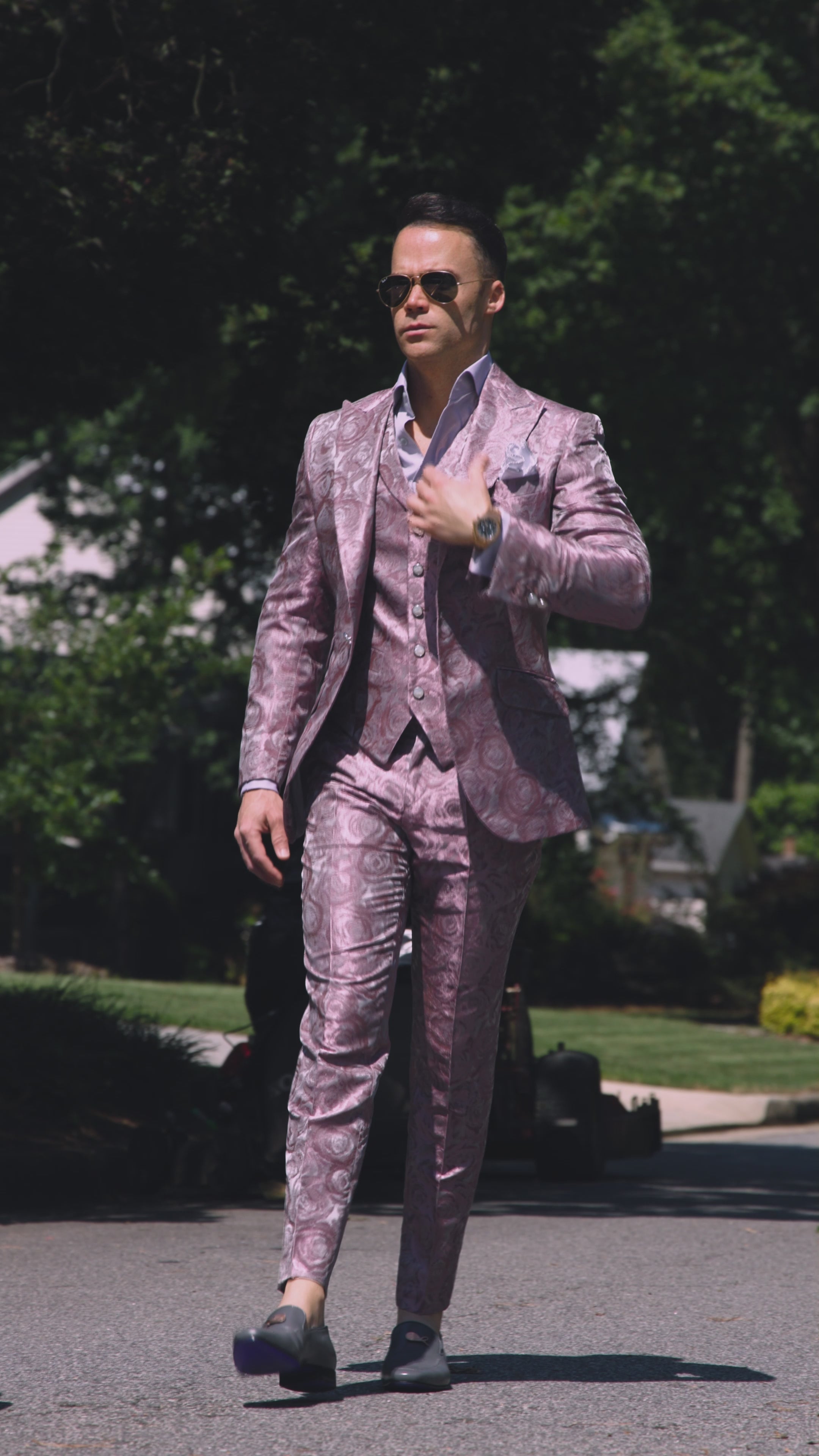 Ice Mauve Rosa Tuxedo Trousers @ The Vault