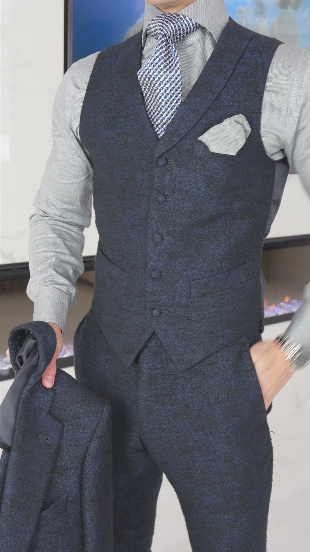 Midnight Blu Tweed Trousers @ The Vault-2