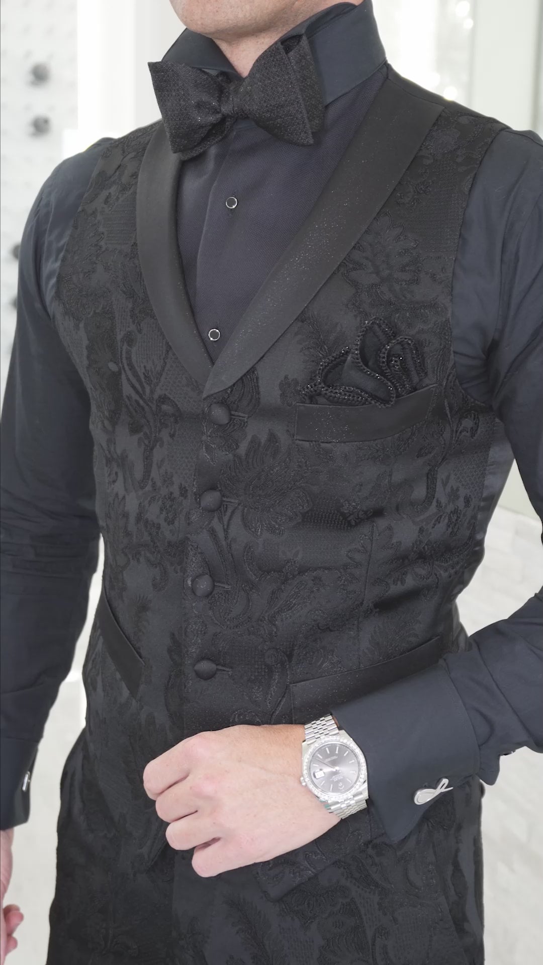Black Vittoriana Ciottoli Waistcoat