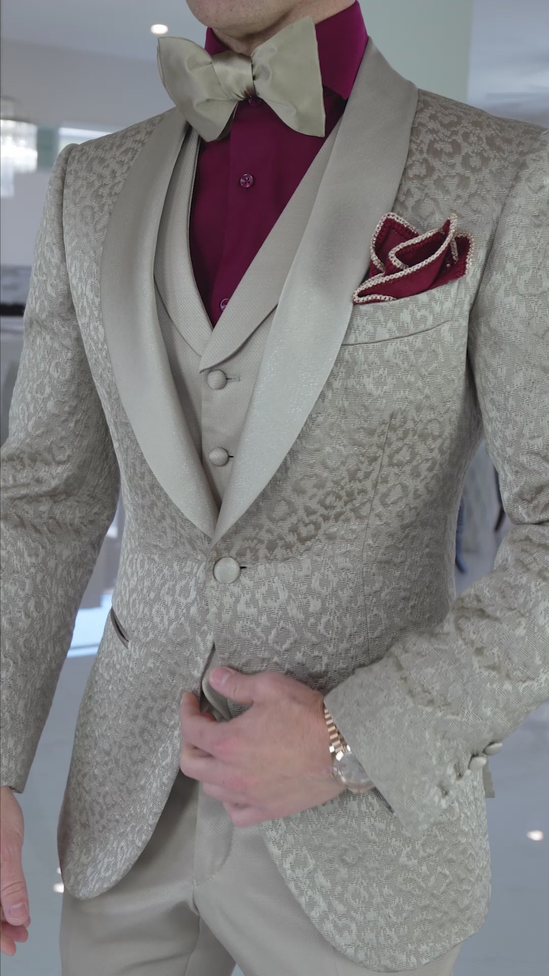 Champagne Oro Lucentezza Ciottoli Waistcoat-2