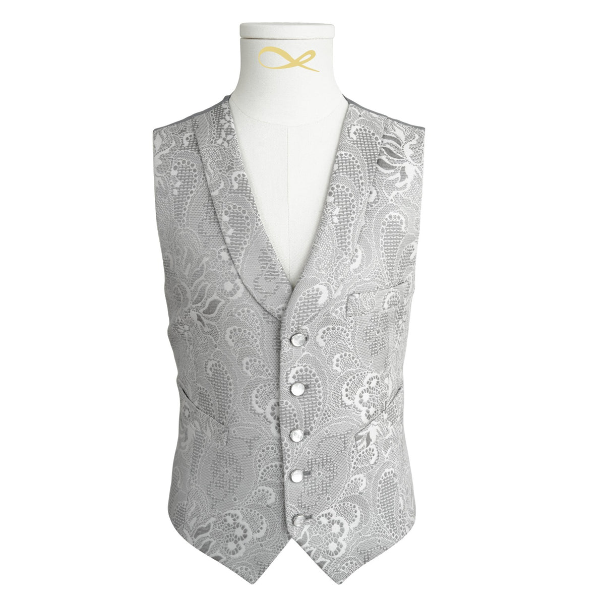 Grigio Damask Ciottoli Waistcoat-3