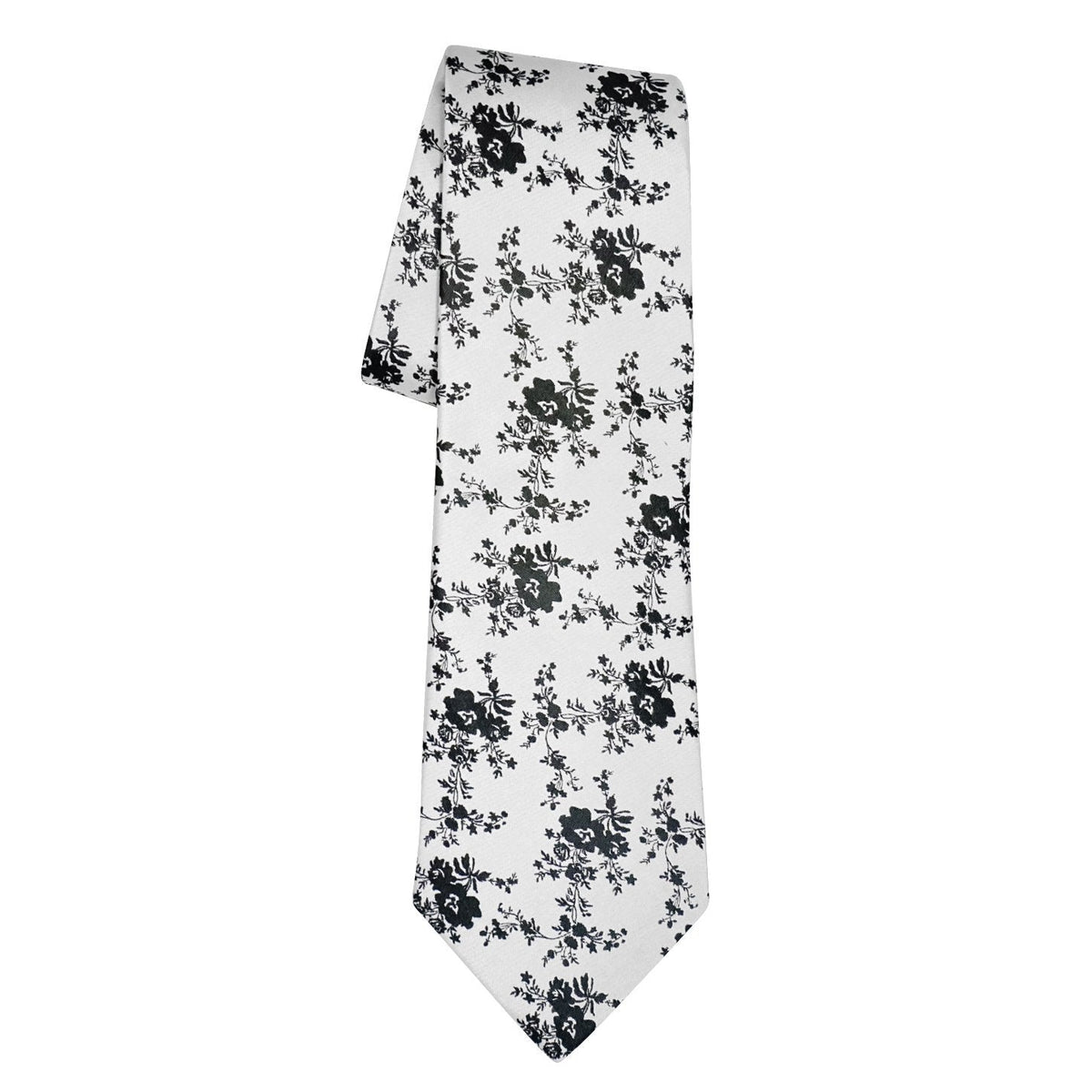 Black Bianco Carnation Necktie-1
