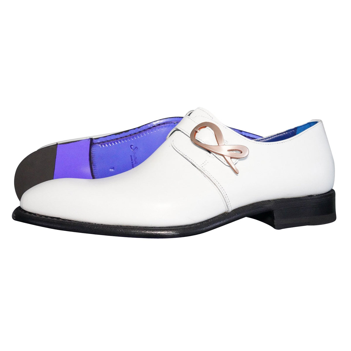 Bianco With Rose Gold Hardware Monk Strap @ The Vault-2