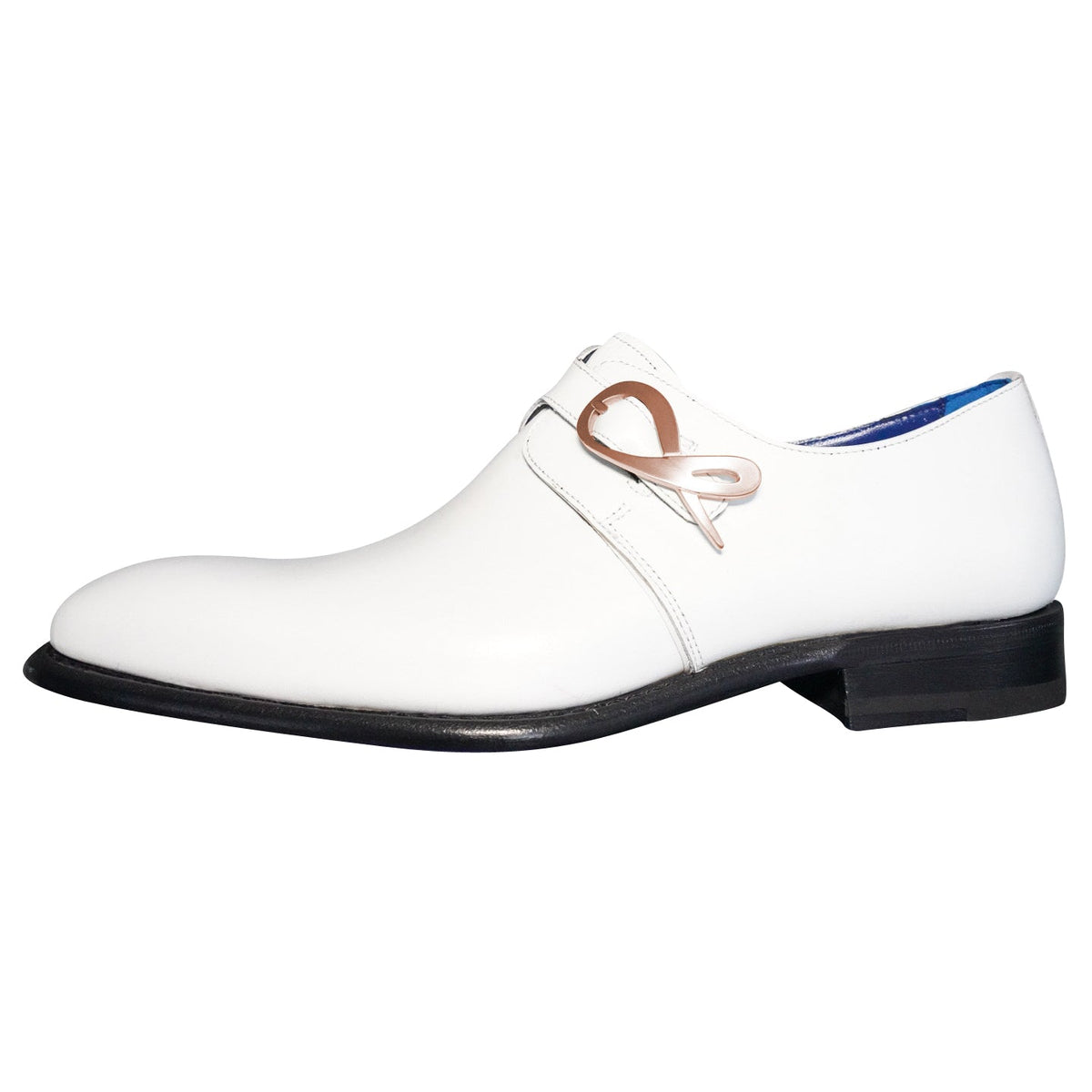 Bianco With Rose Gold Hardware Monk Strap-7