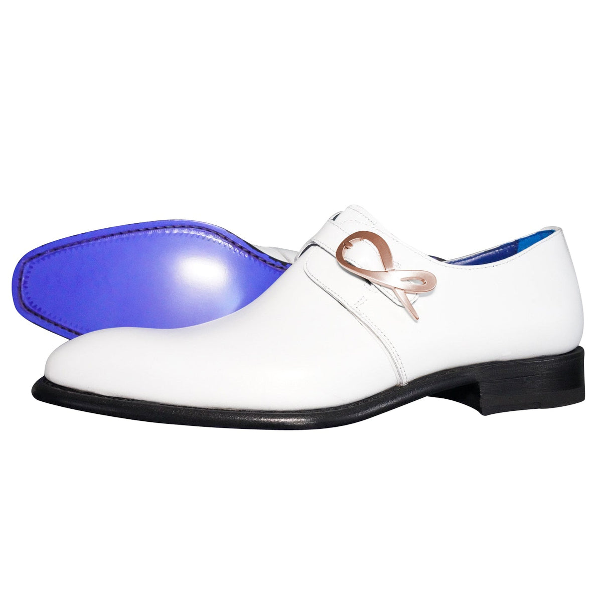 Bianco With Rose Gold Hardware Monk Strap @ The Vault-1